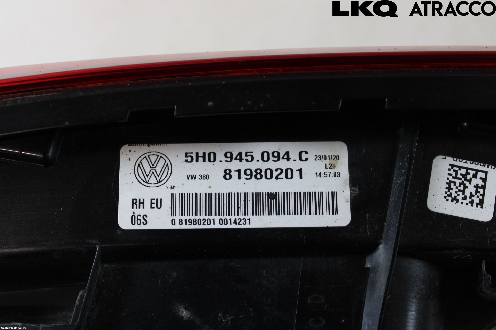 Volkswagen VW GOLF / E-GOLF VIII 20- Bakljus Lucka Hö