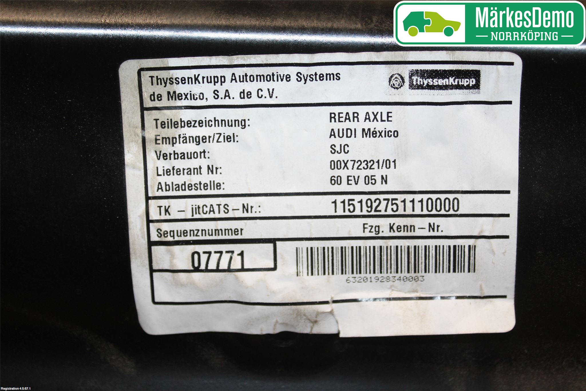 Audi Q5/SQ5 17- Bakaxelbalk