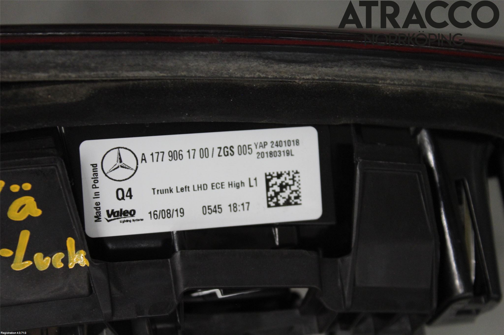 Mercedes-Benz MB A-KLASS (W177) 18- Bakljus Lucka Vä