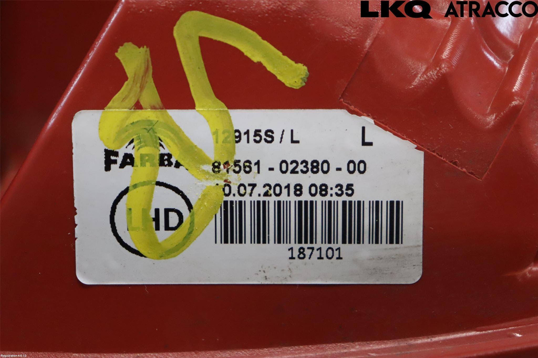 Toyota AURIS 07-09 Bakljus Vänster