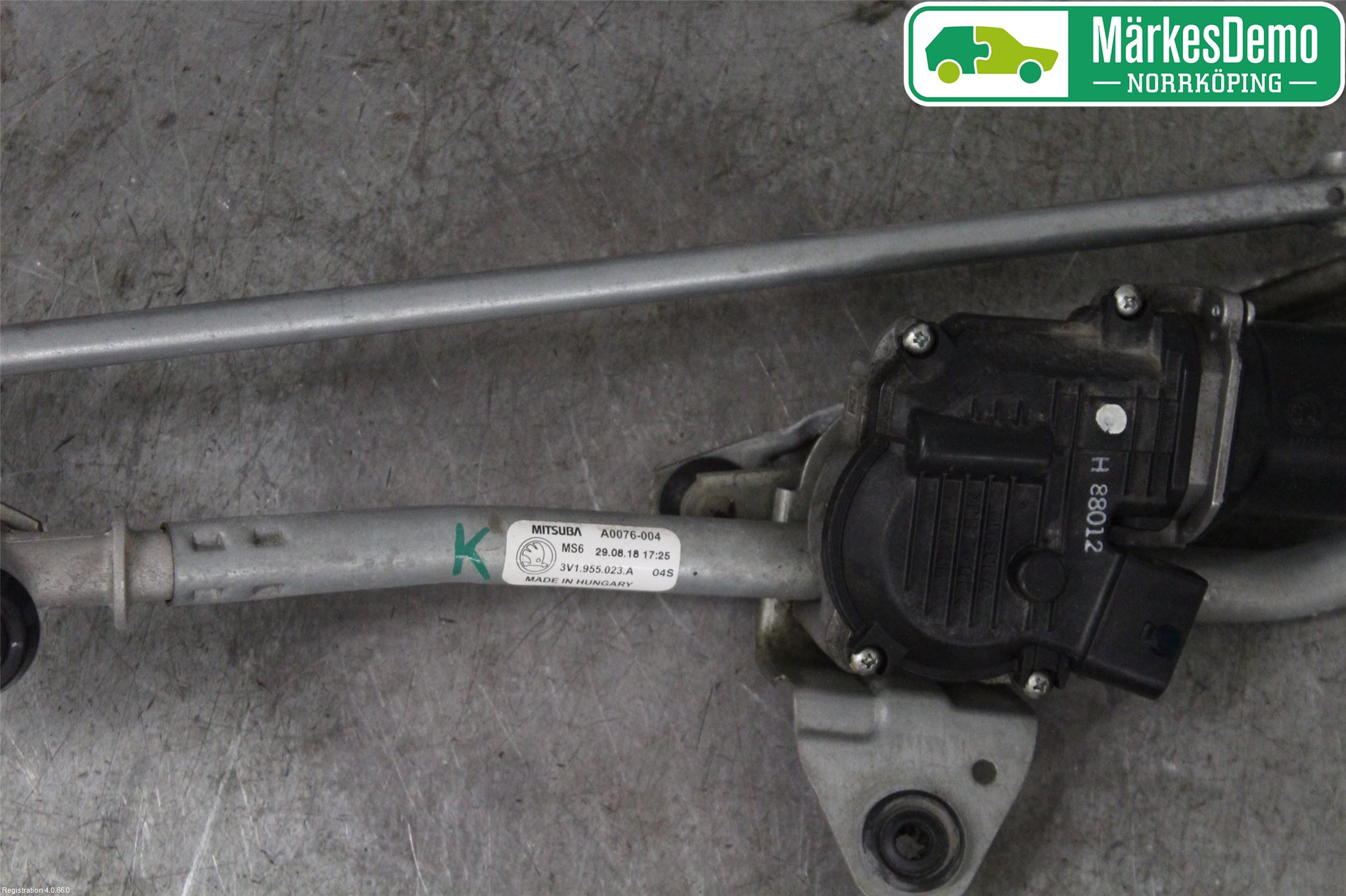 Skoda SUPERB 16-24 Torkarmekanism Vindruta