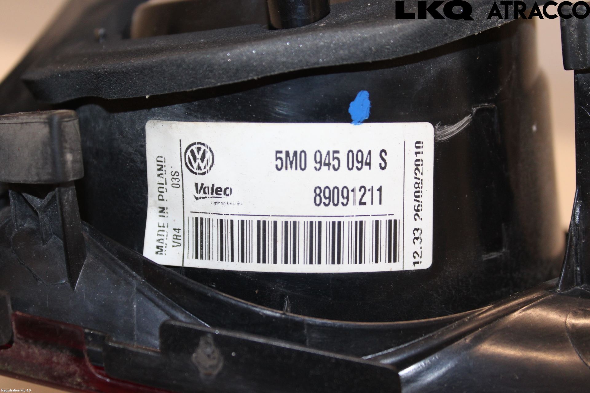 Volkswagen VW GOLF PLUS/CROSS GOLF 04-14 Bakljus Lucka Hö