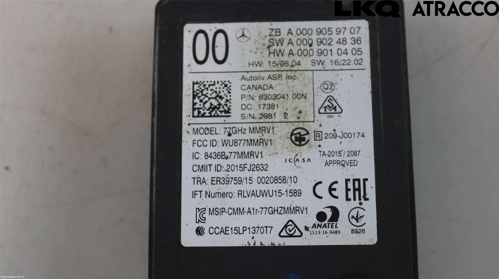 Mercedes-Benz MB S-KLASS (W222) 13-20 Sensor Aktivt Kollisionsskydd