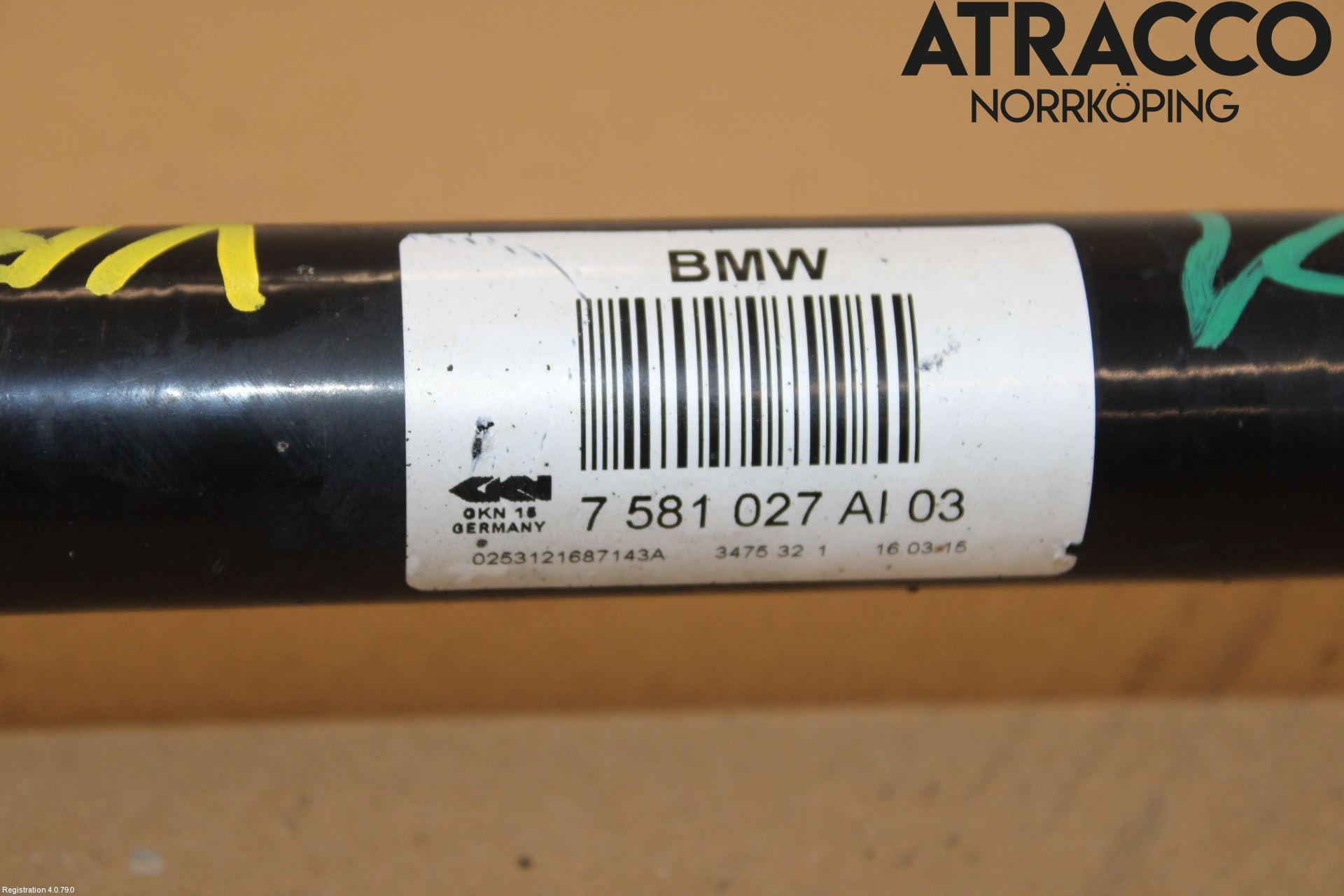 BMW 5 F10/F11/F18 09-17 Drivaxel Bak Vänster