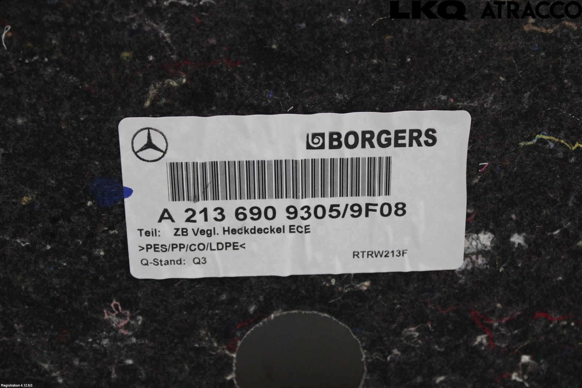 Mercedes-Benz MB E-KLASS (W213) 16-23 Inredning Bakluckeklädsel