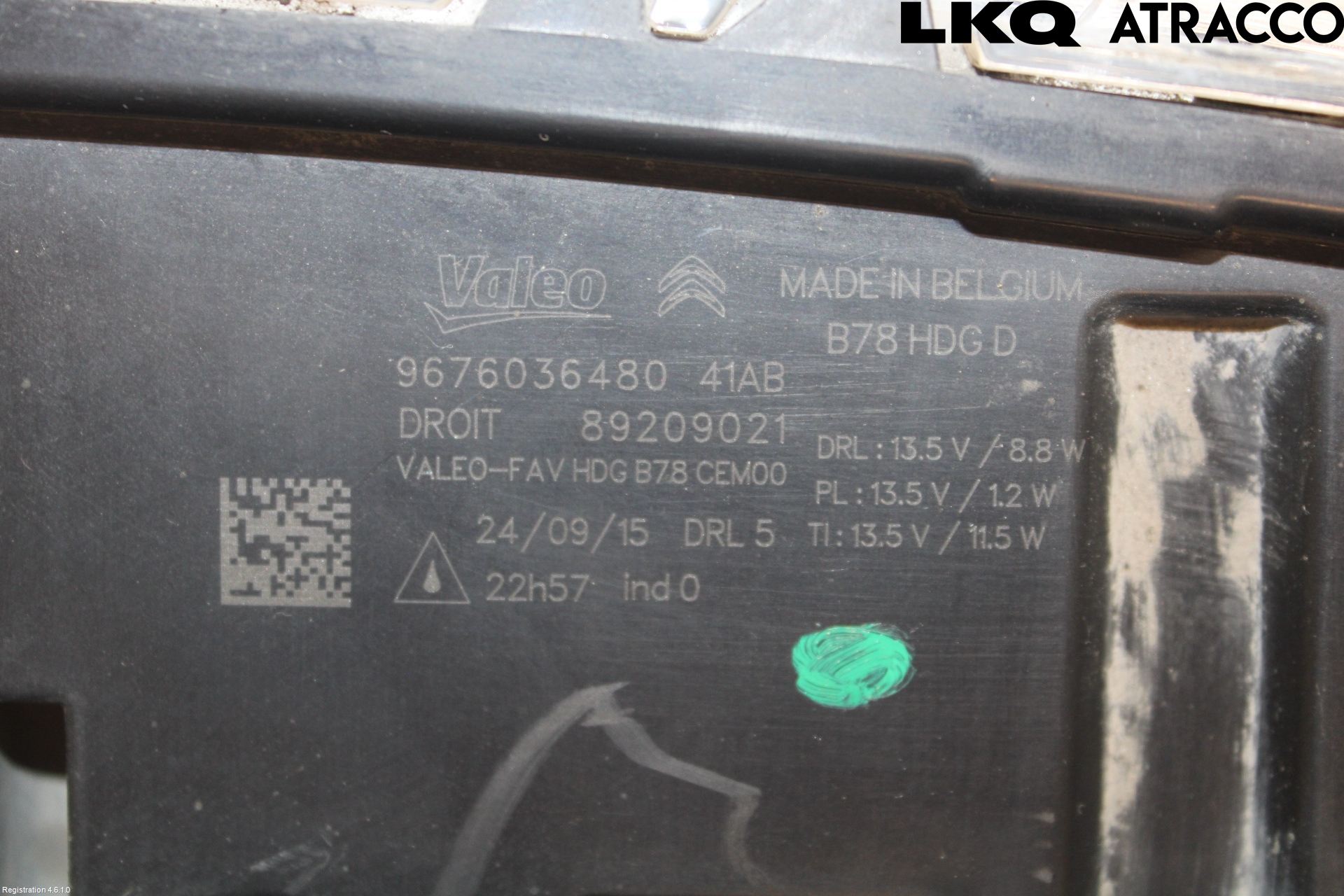 Citroen C4 GRAND PICASSO 14-18 Positionsljus Fram Hö