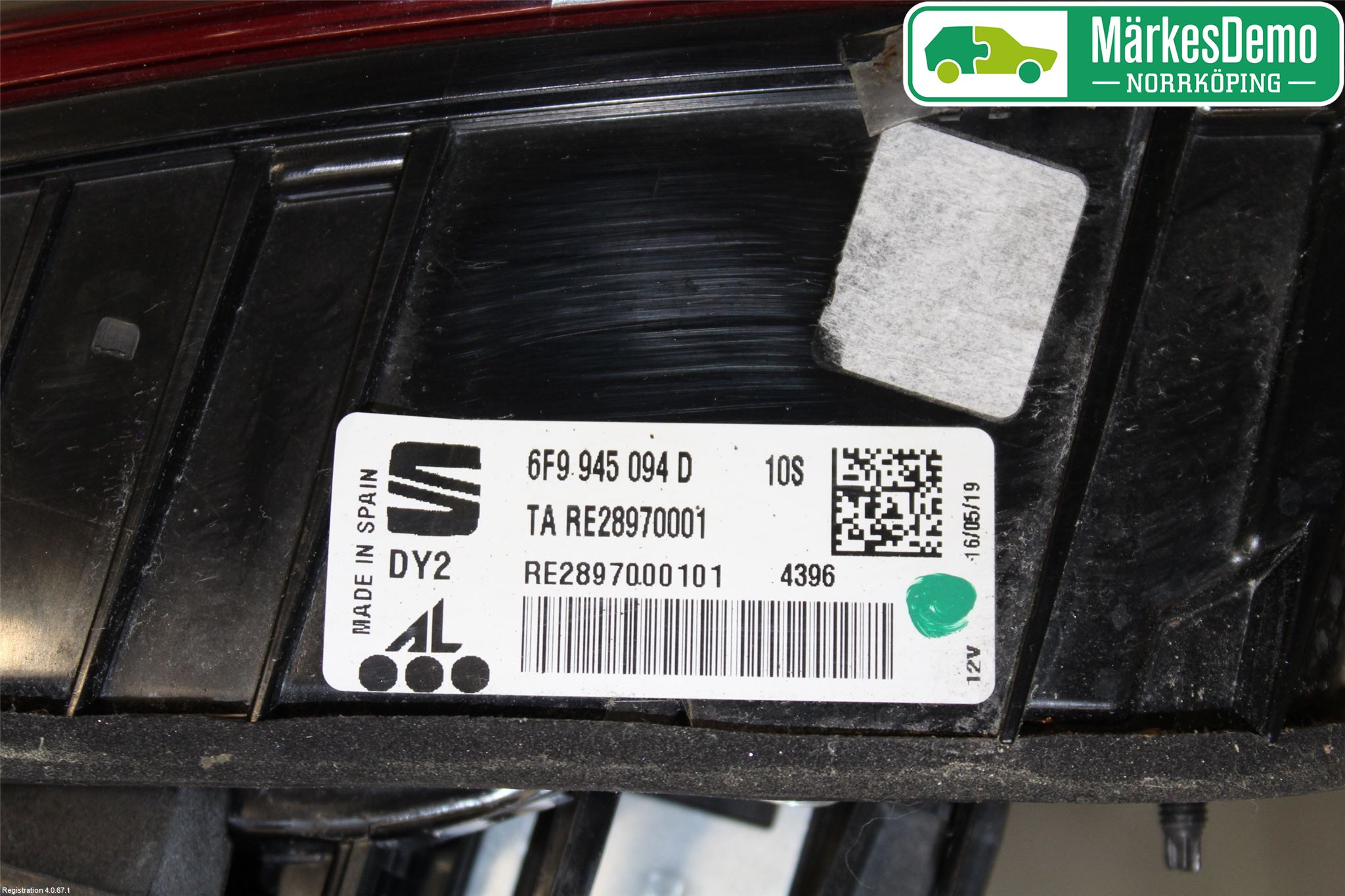 Seat ARONA Bakljus Lucka Hö