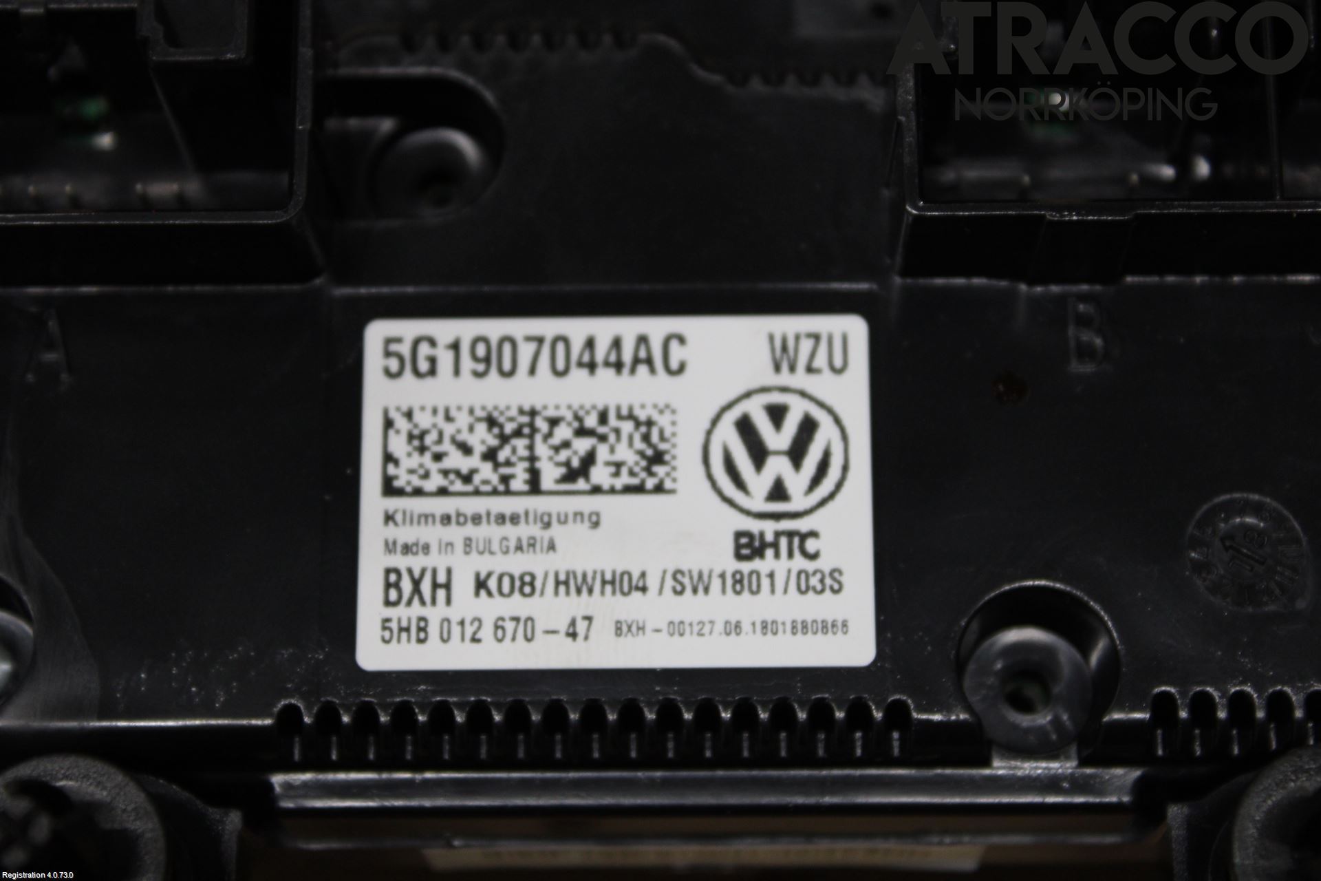 Volkswagen VW GOLF / E-GOLF VII 13-20 Värmereglage