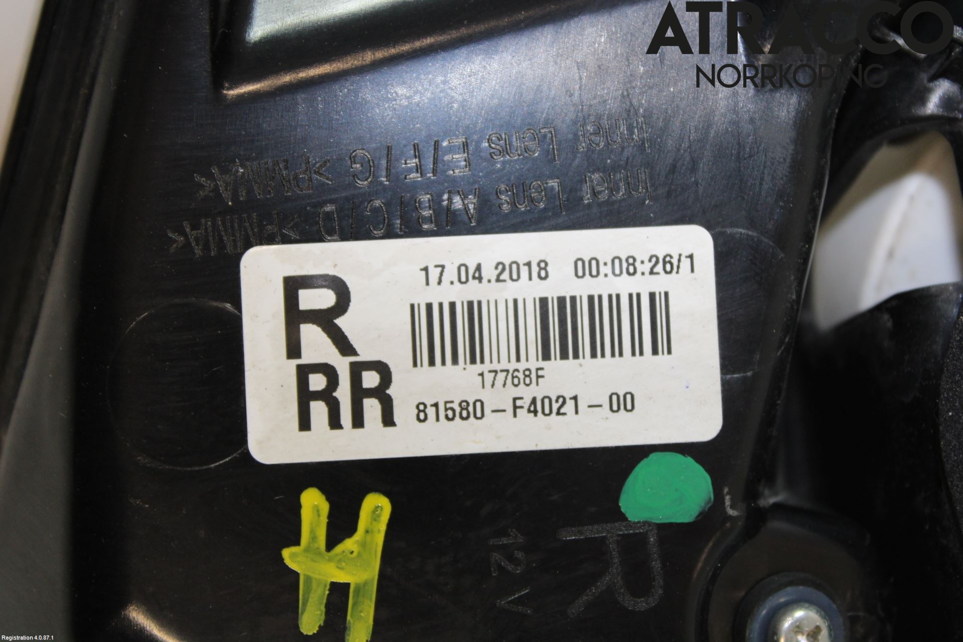 Toyota C-HR 16-23 Bakljus Lucka Hö