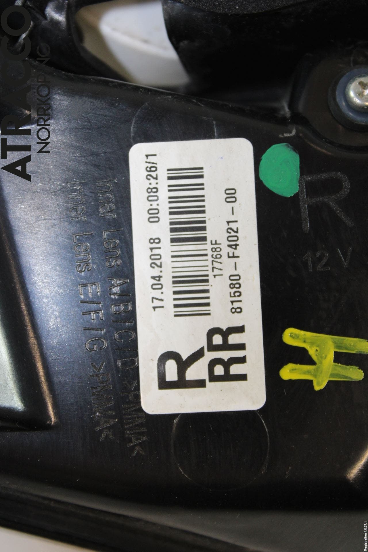 Toyota C-HR 16-23 Bakljus Lucka Hö