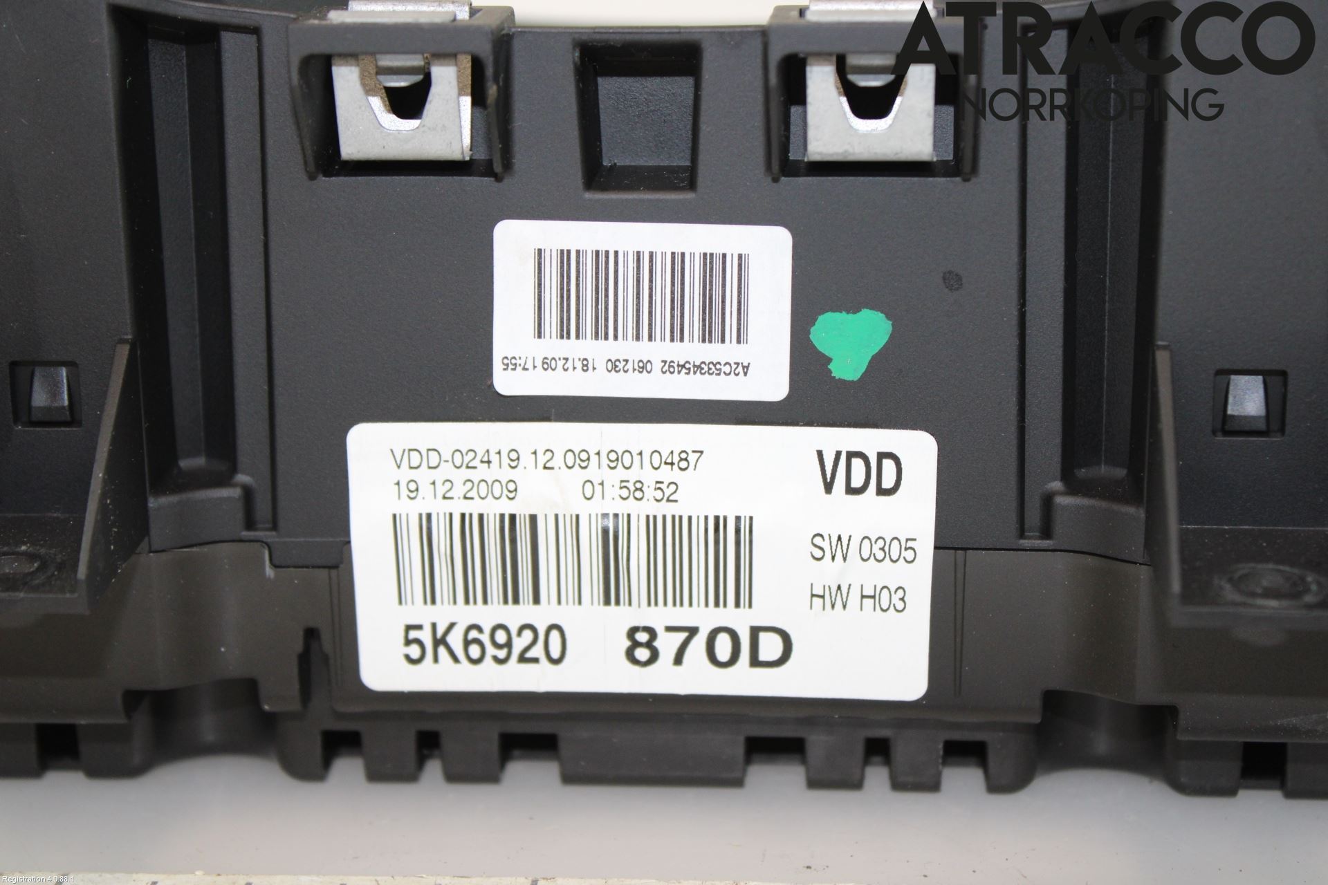 Volkswagen VW GOLF VI 09-13 Instrument Komb
