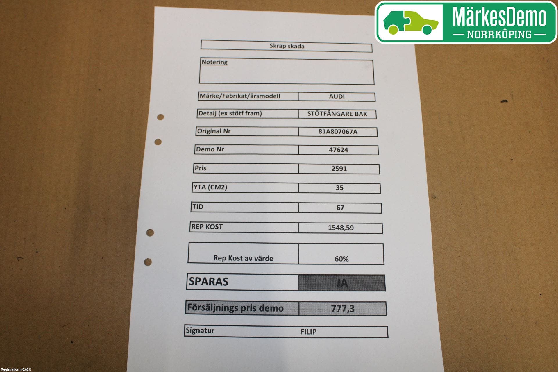 Audi Q2/SQ2 17- Stötfångarbeklädnad Bak
