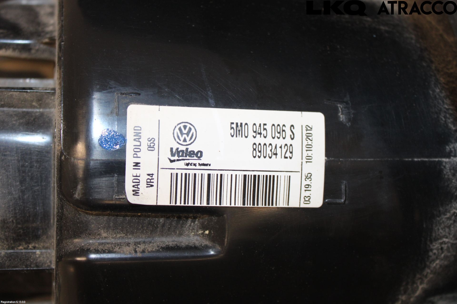 Volkswagen VW GOLF PLUS/CROSS GOLF 04-14 Bakljus Höger