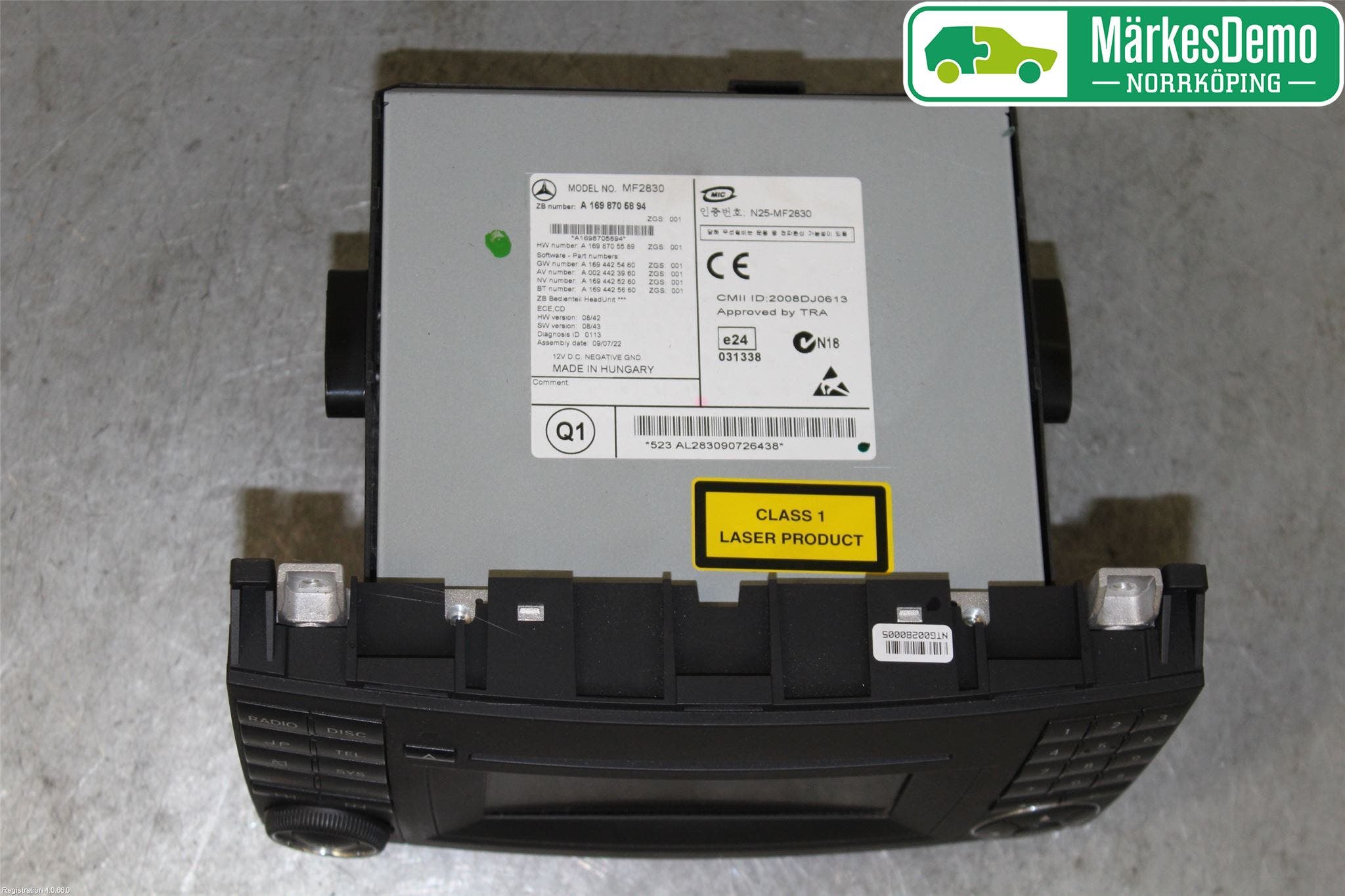 Mercedes-Benz MB B-KLASS (W245) 05-12 Cd Radio - Multimediapanel