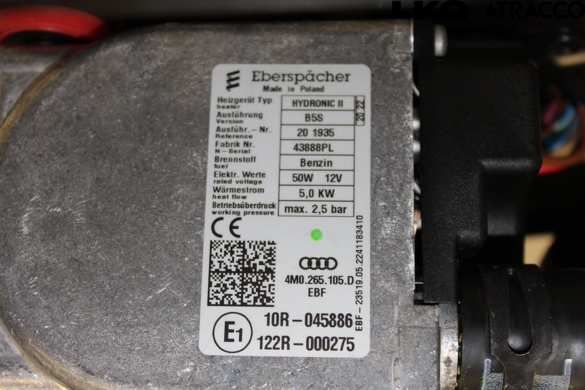 Audi A4/S4 B9 20- Bensinvärmare