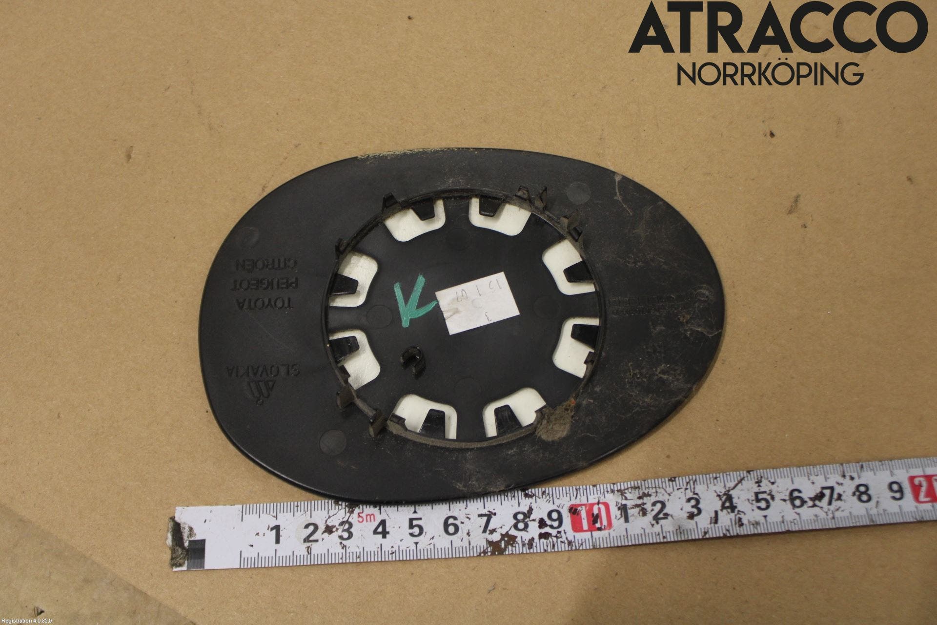 Toyota AYGO 06-14 Spegelglas Hö