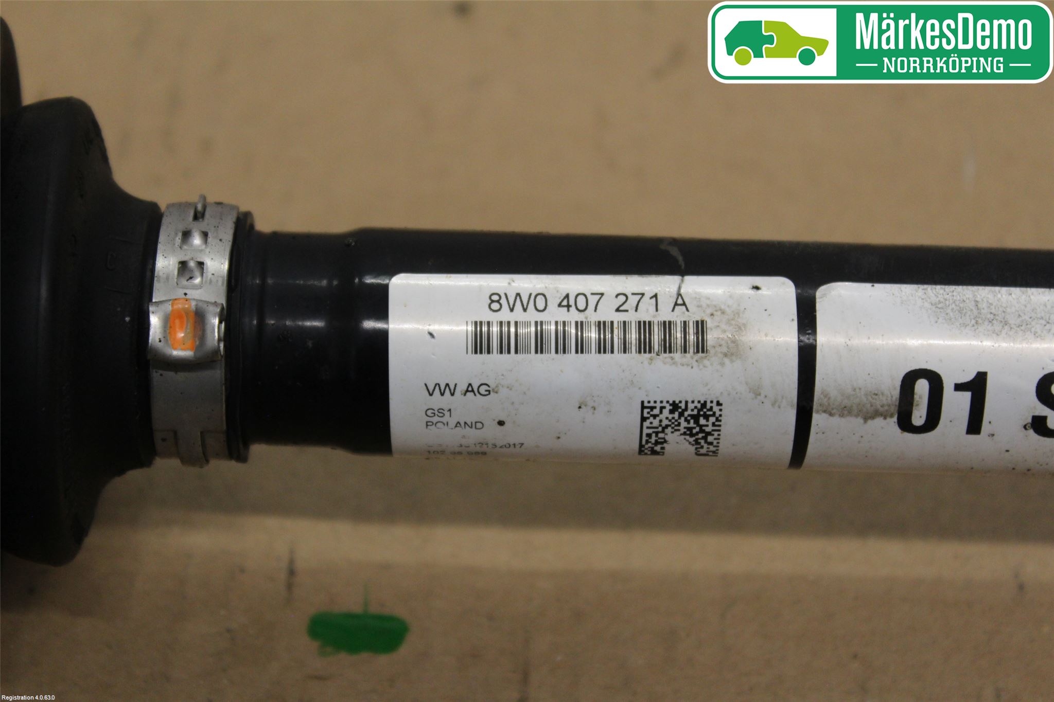 Audi A4/S4 B9 16-19 Drivaxel Fram Höger