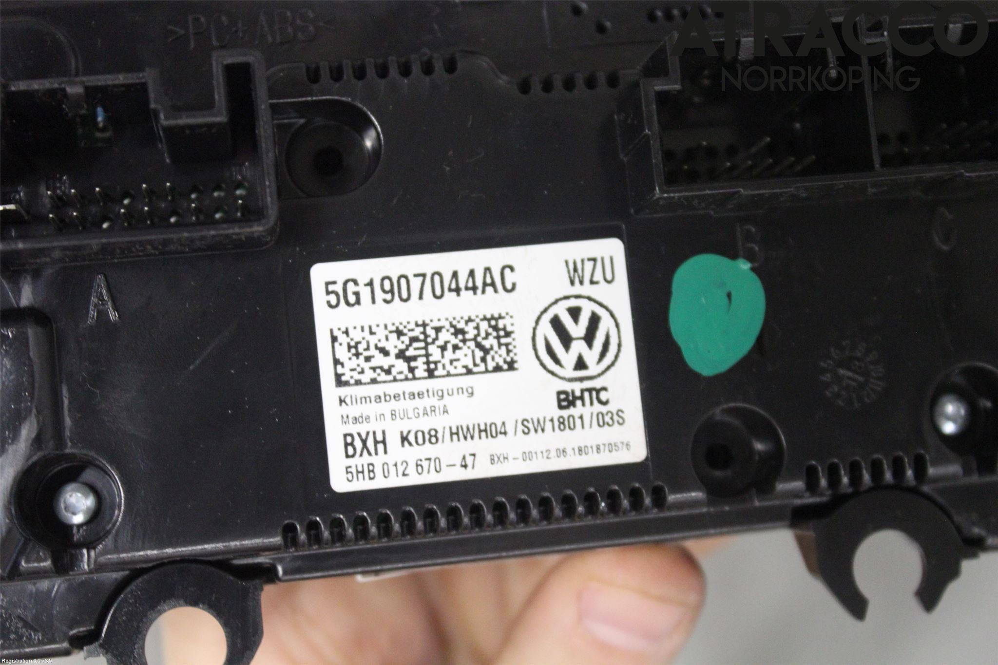 Volkswagen VW GOLF / E-GOLF VII 13-20 Värmereglage