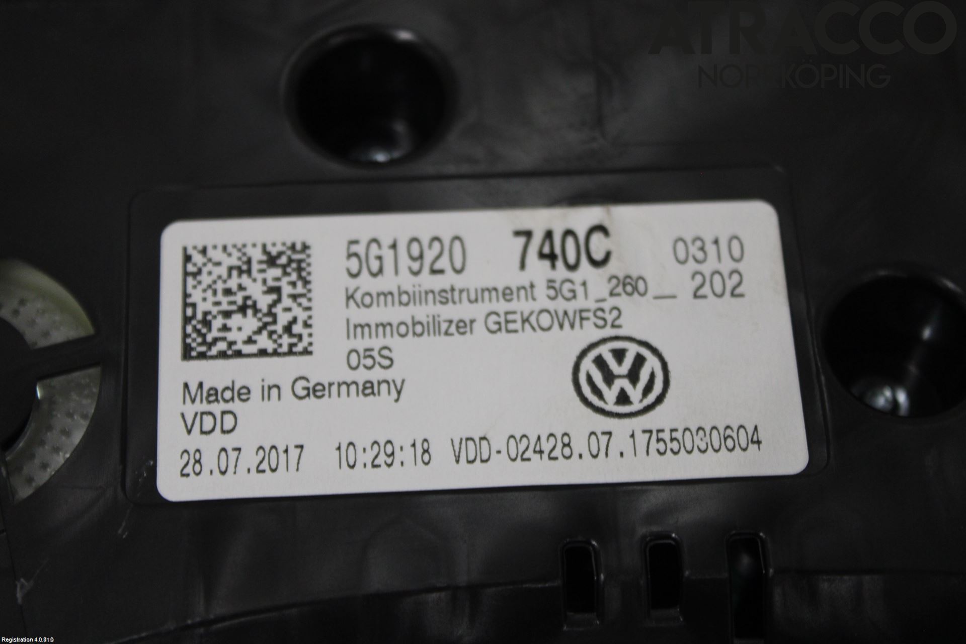 Volkswagen VW GOLF / E-GOLF VII 13-20 Instrument Komb