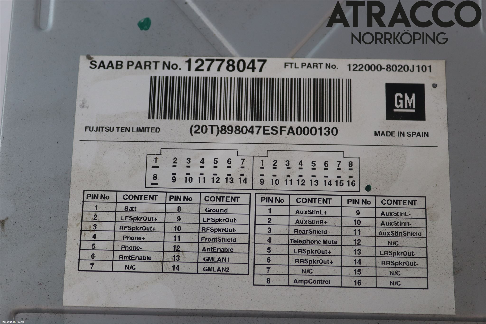 Saab 9-5     06-10 Cd Radio - Multimediapanel