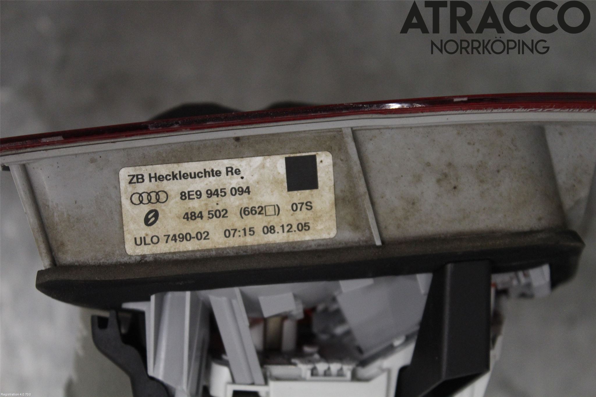 Audi A4/S4 05-07 Bakljus Lucka Hö