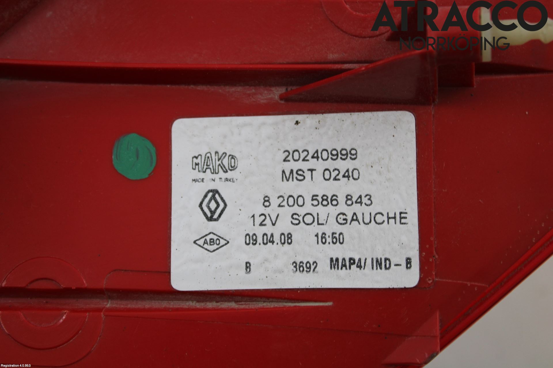 Renault CLIO III  06-09 Bakljus Vänster