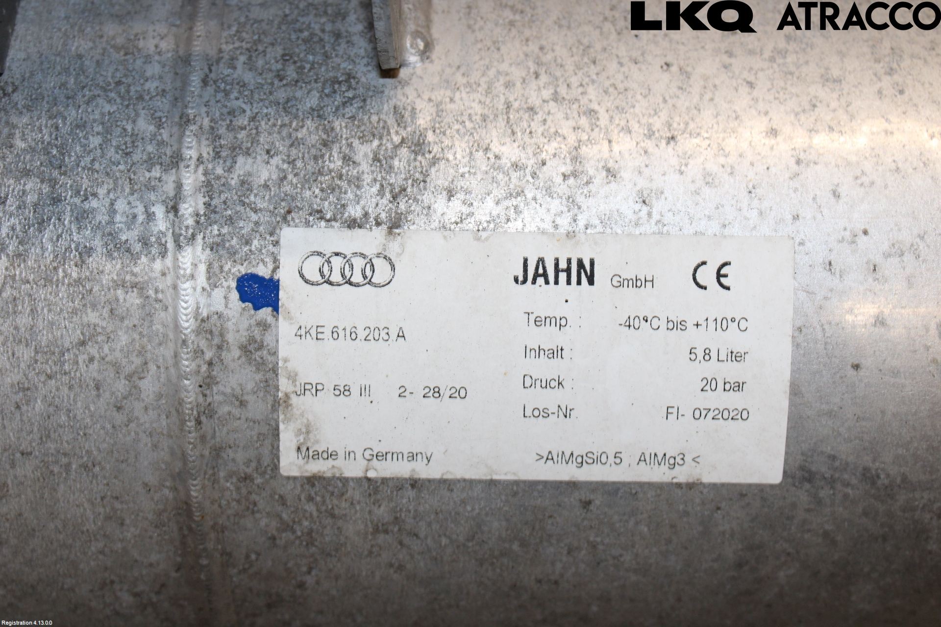 Audi E-TRON, S GE 19- Nivå/Luftförändring Trycktank