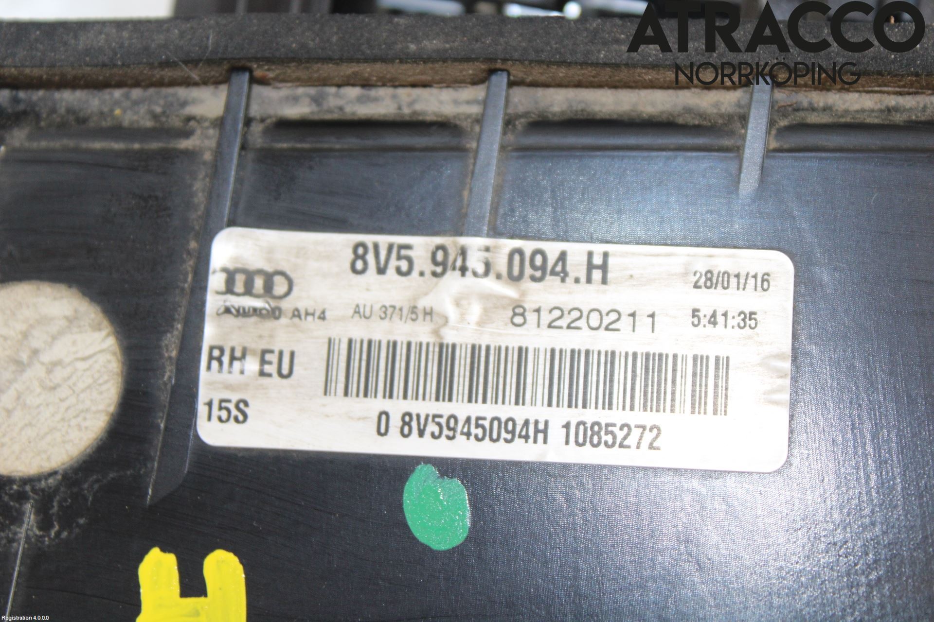 Audi A3/S3 8V 13-20 Bakljus Lucka Hö