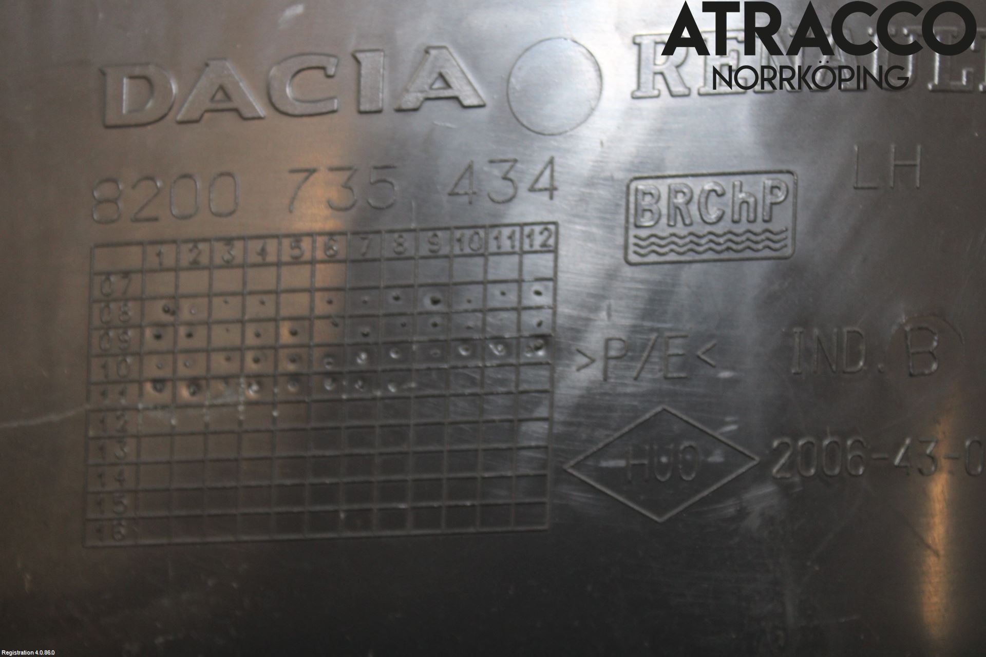 Dacia SANDERO 09-13 Skärm Inner