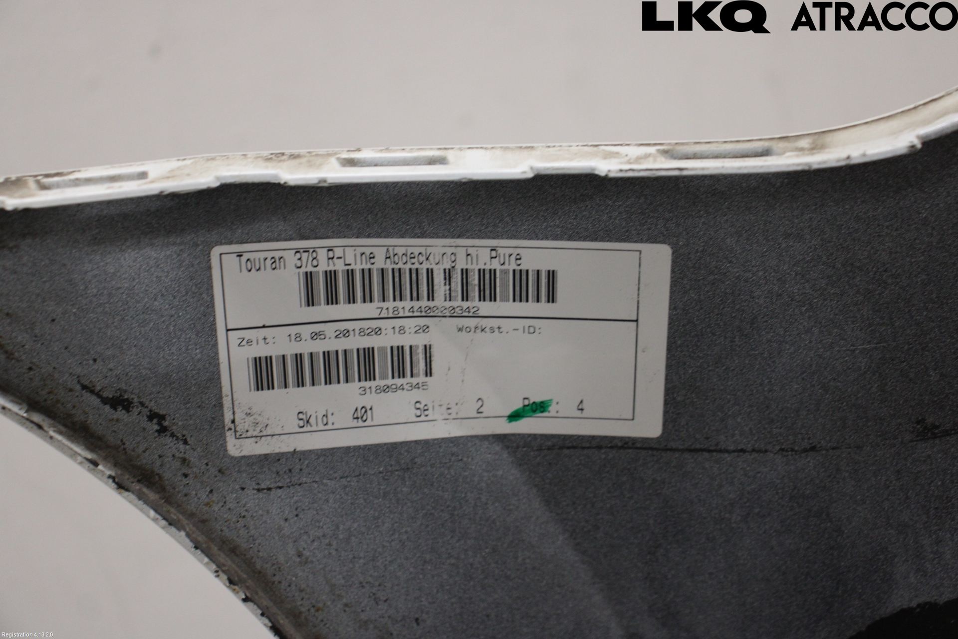 Volkswagen VW TOURAN 16- Stötfångarbeklädnad Bak