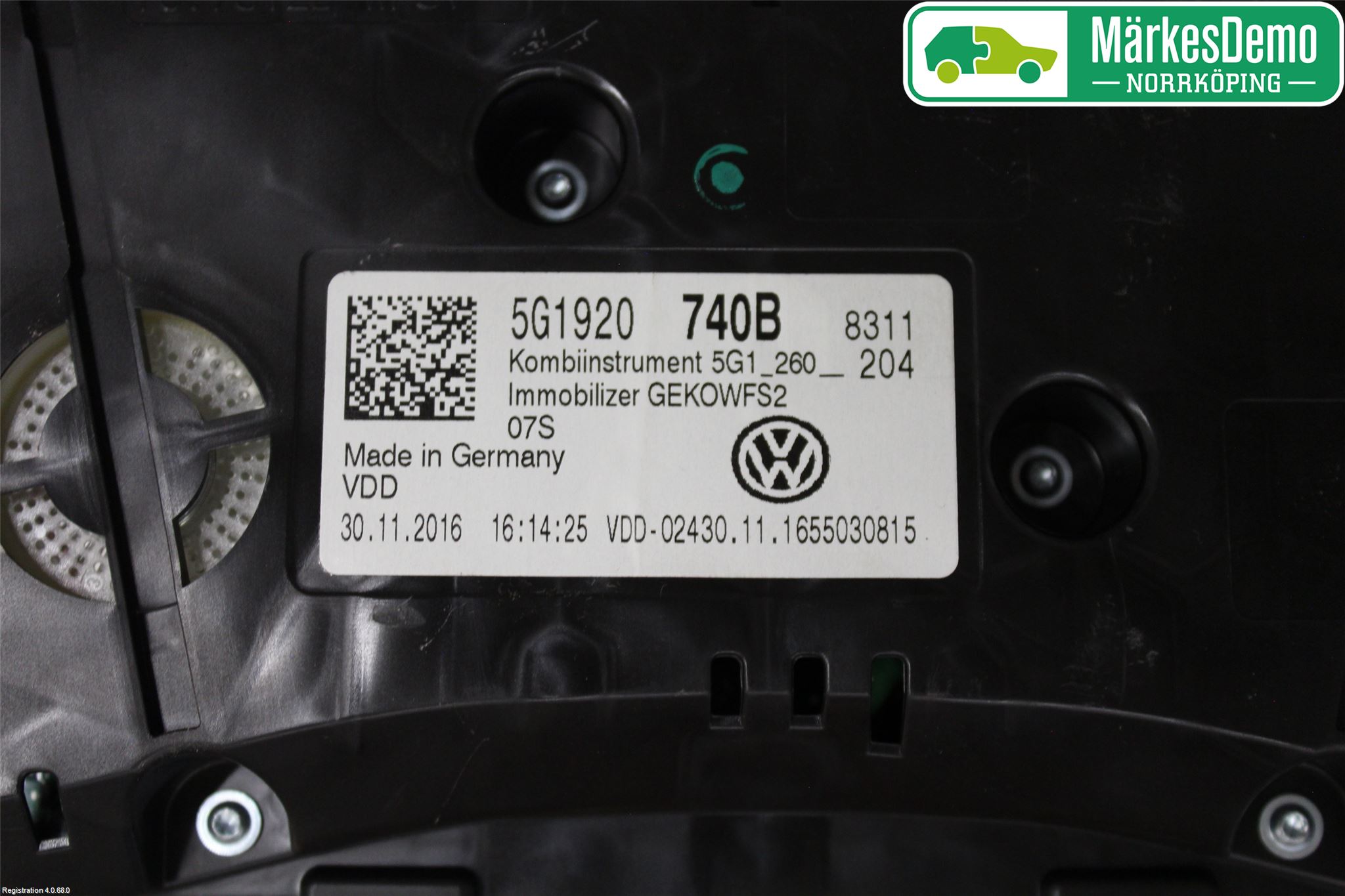 Volkswagen VW GOLF / E-GOLF VII 13-20 Instrument Komb