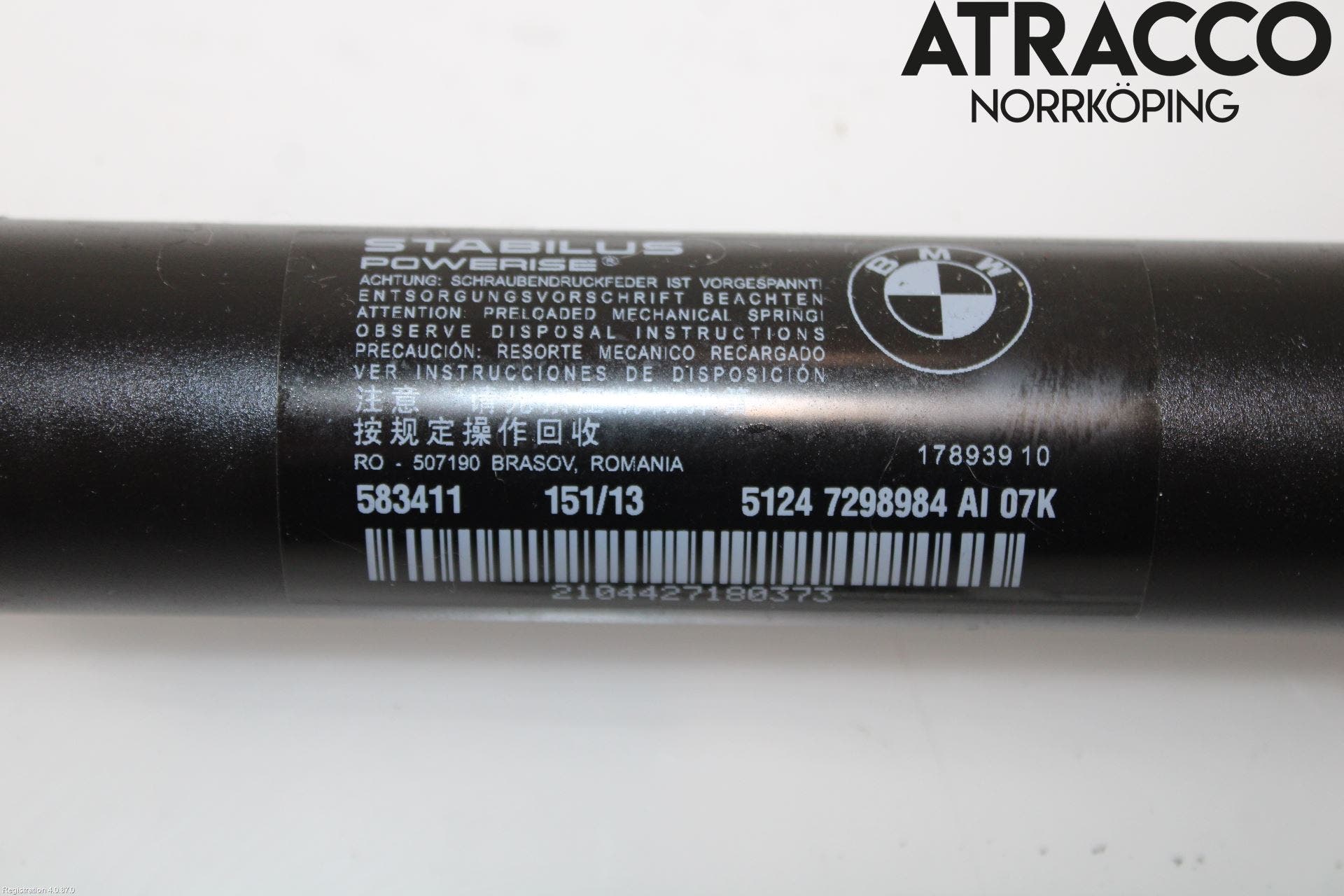 BMW 3 GT F34 13-19 Gasfjäder Baklucka