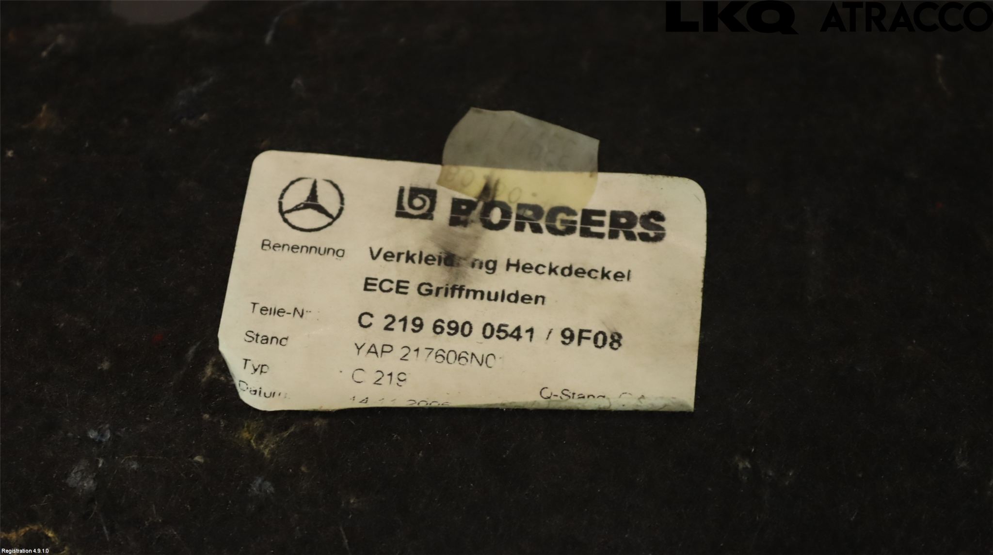 Mercedes-Benz MB CLS (C219) 03-11 Inrbagagerumklädsel-Golv
