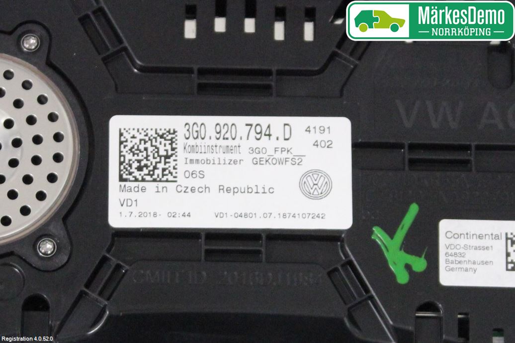 Volkswagen VW PASSAT 15-19 Instrument Komb