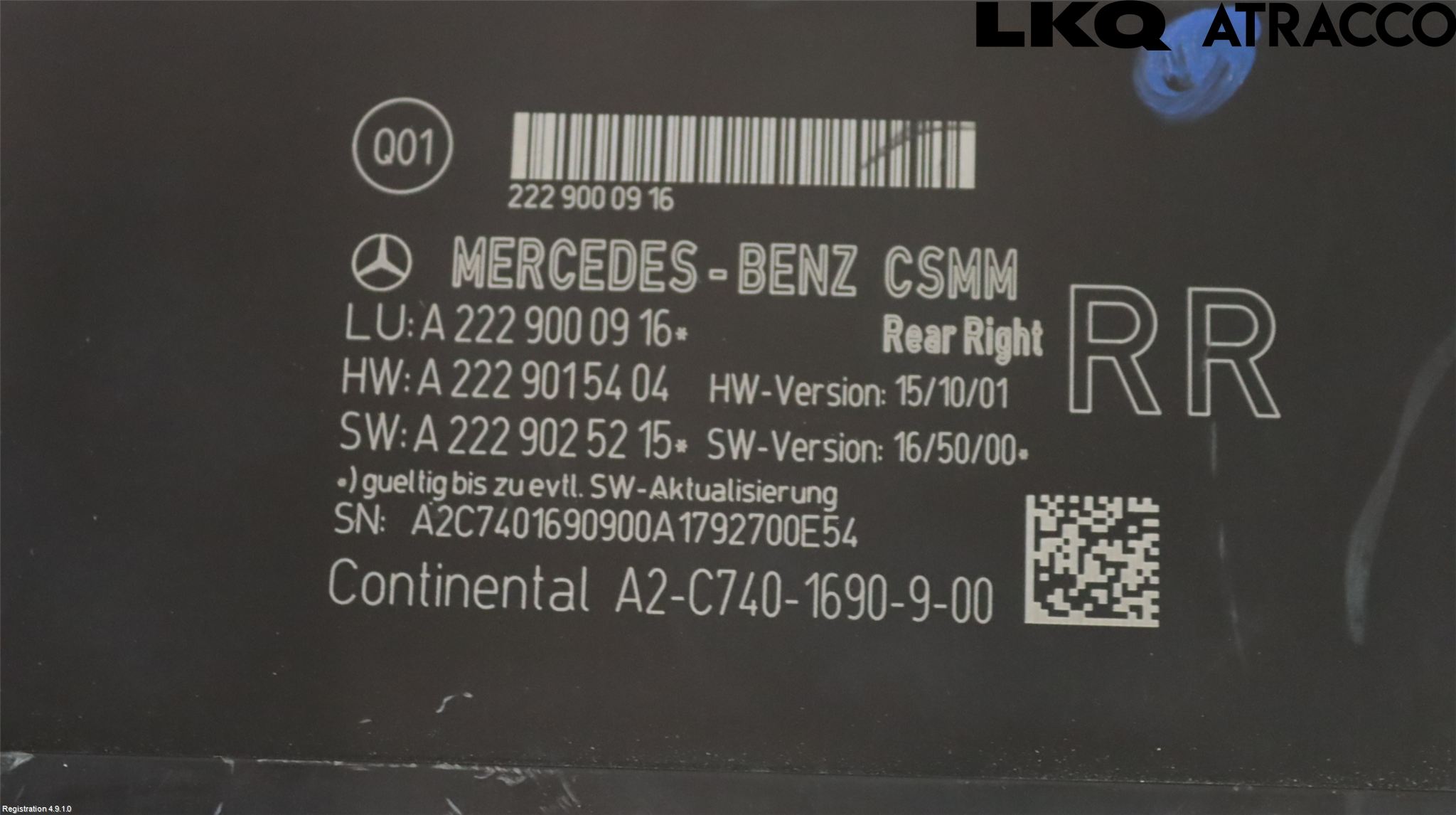 Mercedes-Benz MB S-KLASS (W222) 13-20 Styrenhet Övrigt