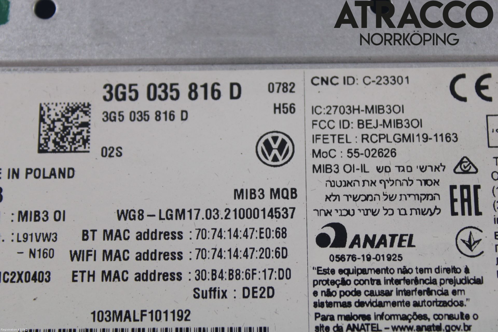 Volkswagen VW PASSAT 20-24 Cd Radio - Multimediapanel