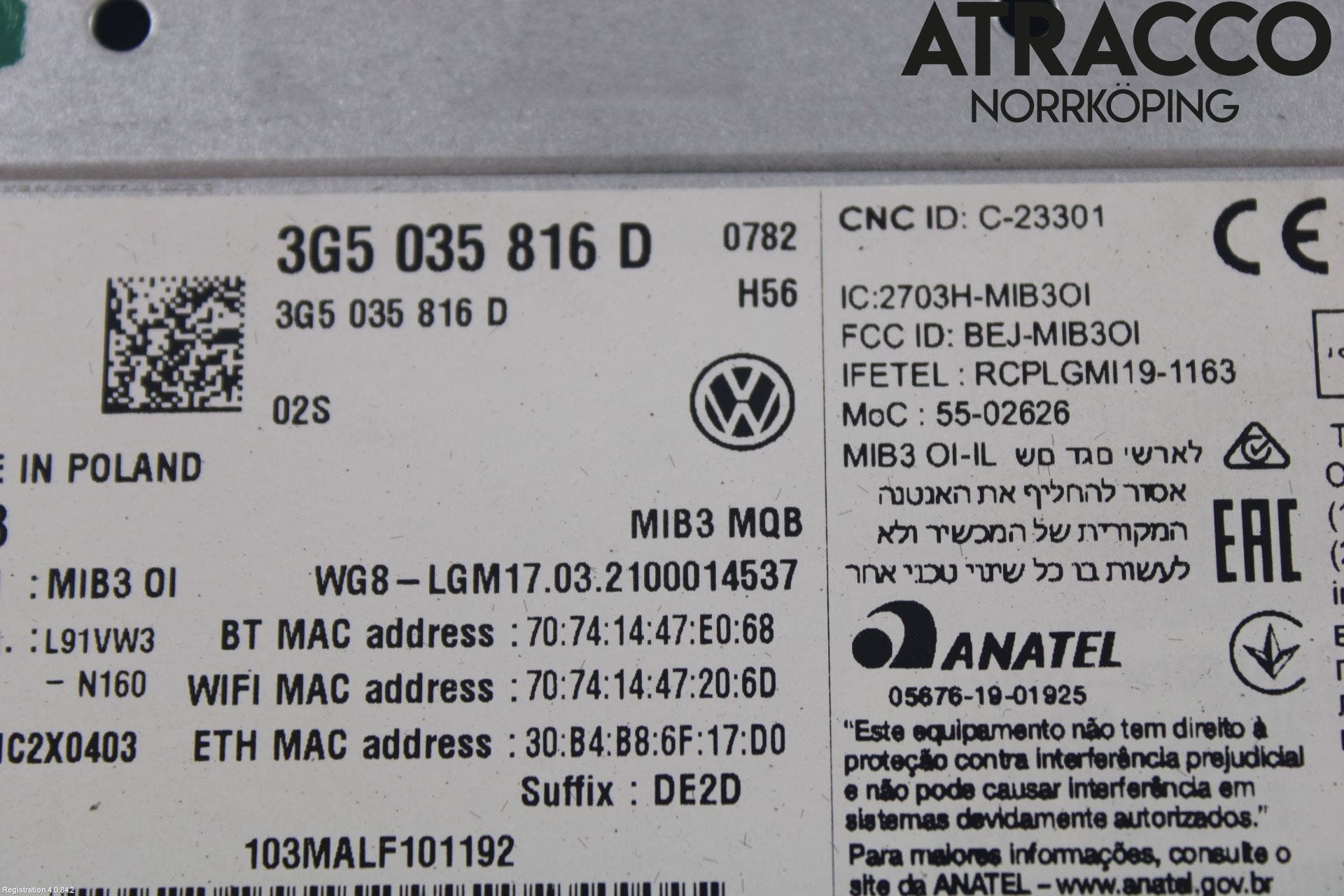 Volkswagen VW PASSAT 20-24 Cd Radio - Multimediapanel