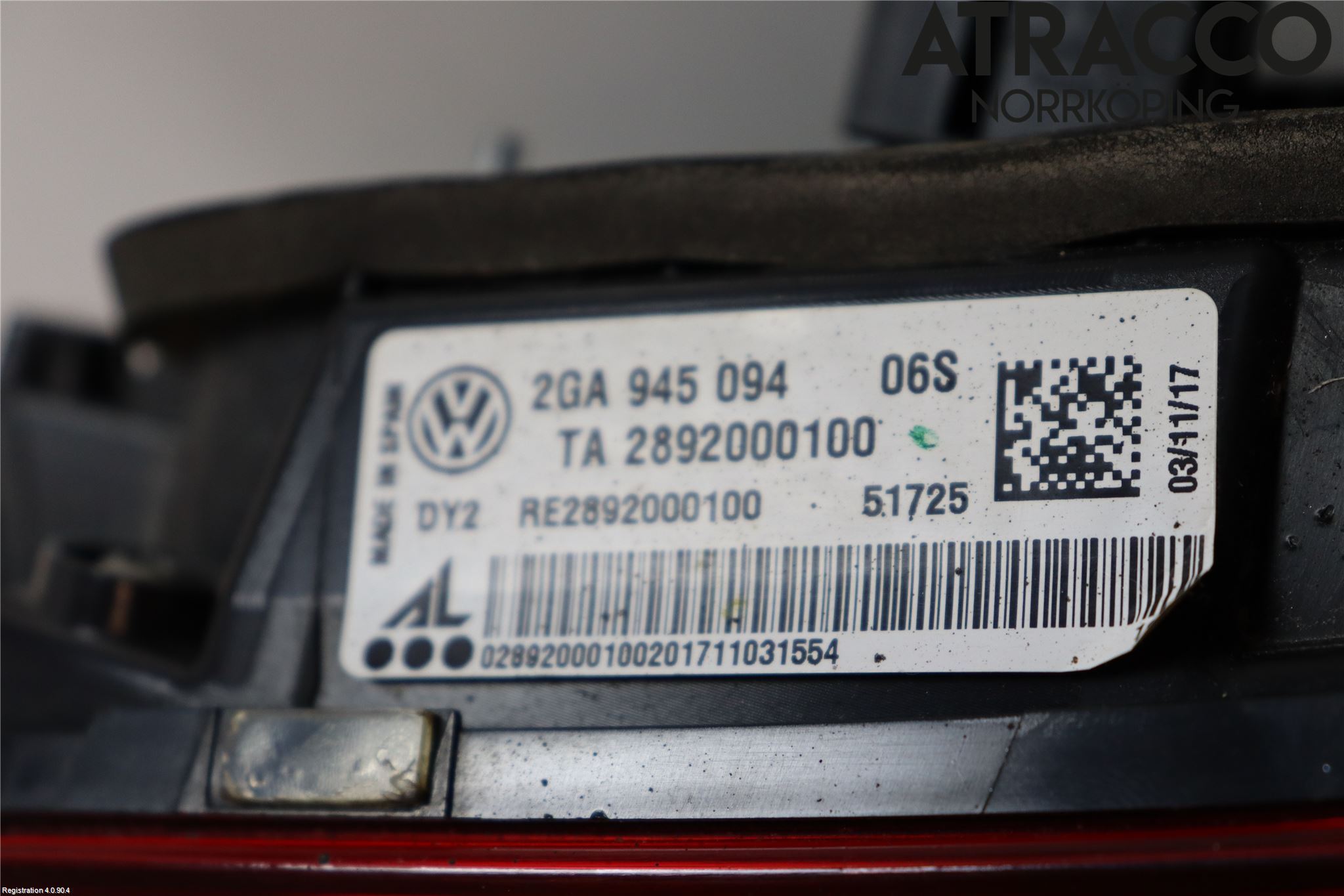 Volkswagen VW T-ROC 18- Bakljus Lucka Hö