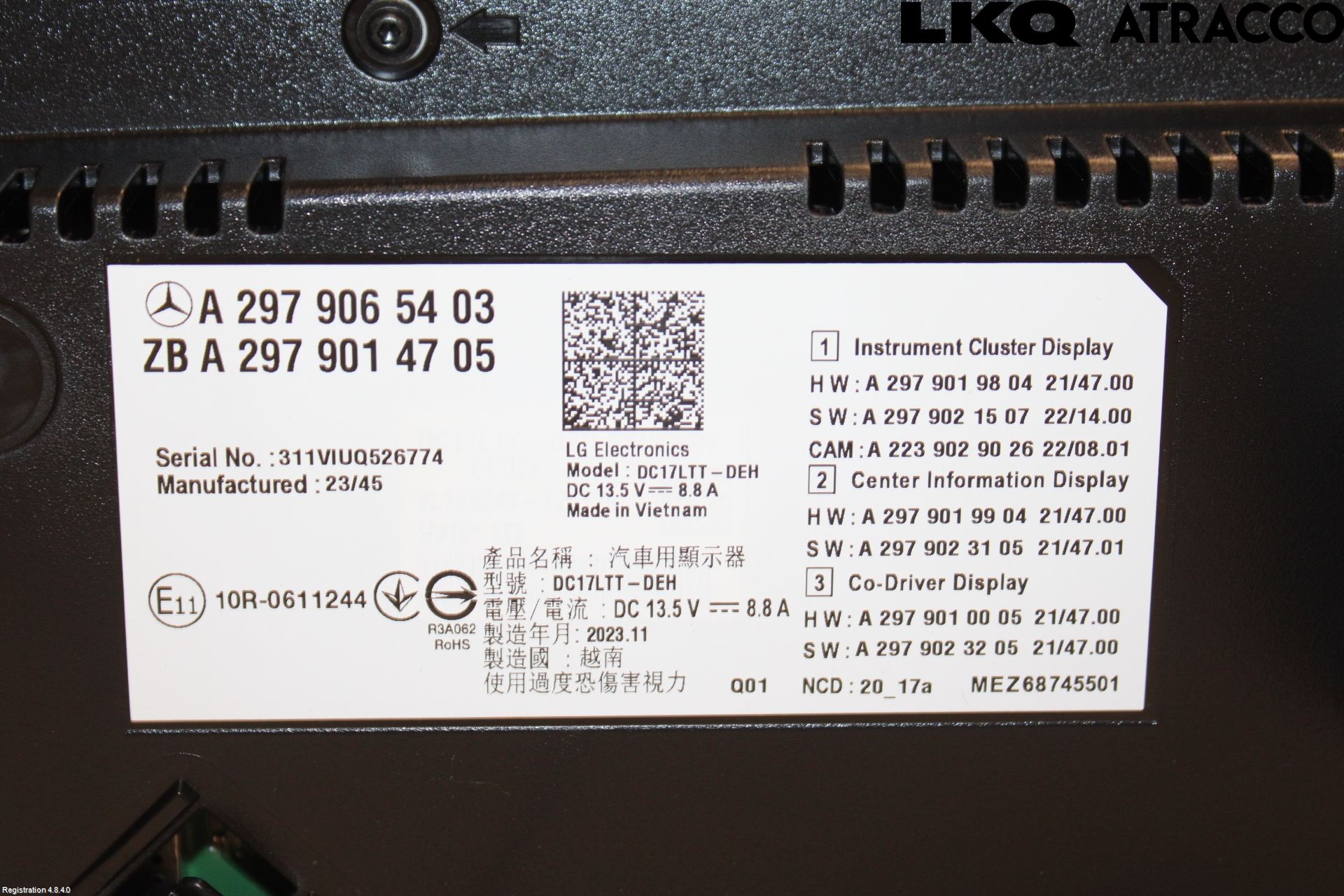 Mercedes-Benz MB EQE (V295) 22- Instrument Komb