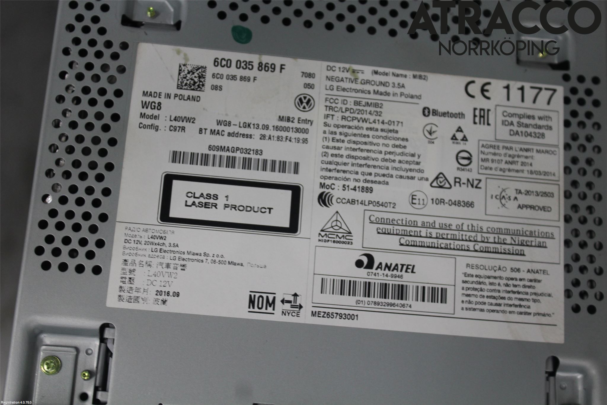 Volkswagen VW POLO 10-17 Cd Radio - Multimediapanel