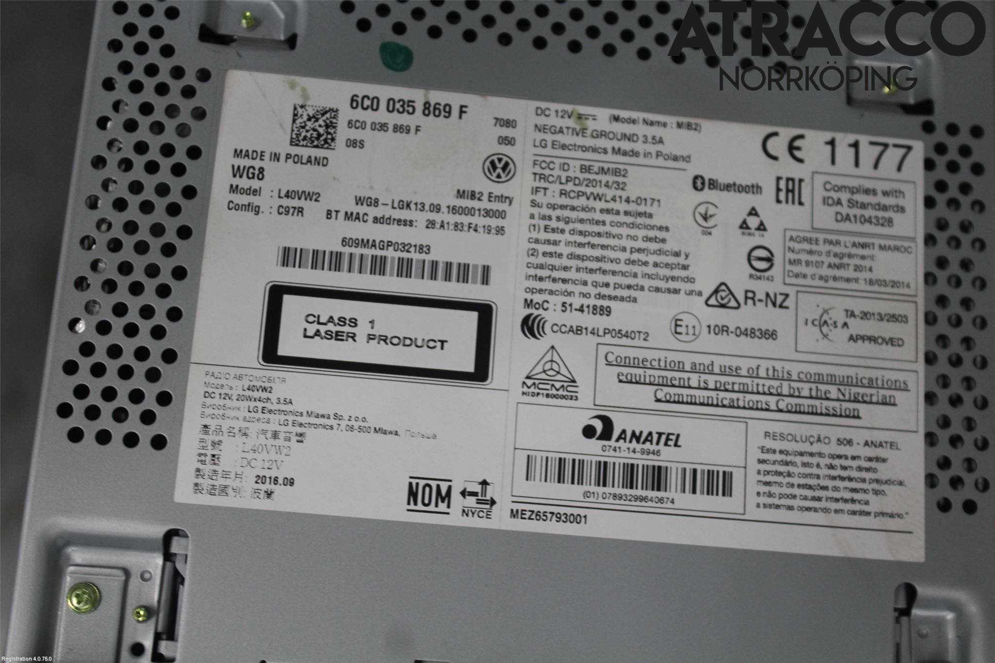 Volkswagen VW POLO 10-17 Cd Radio - Multimediapanel