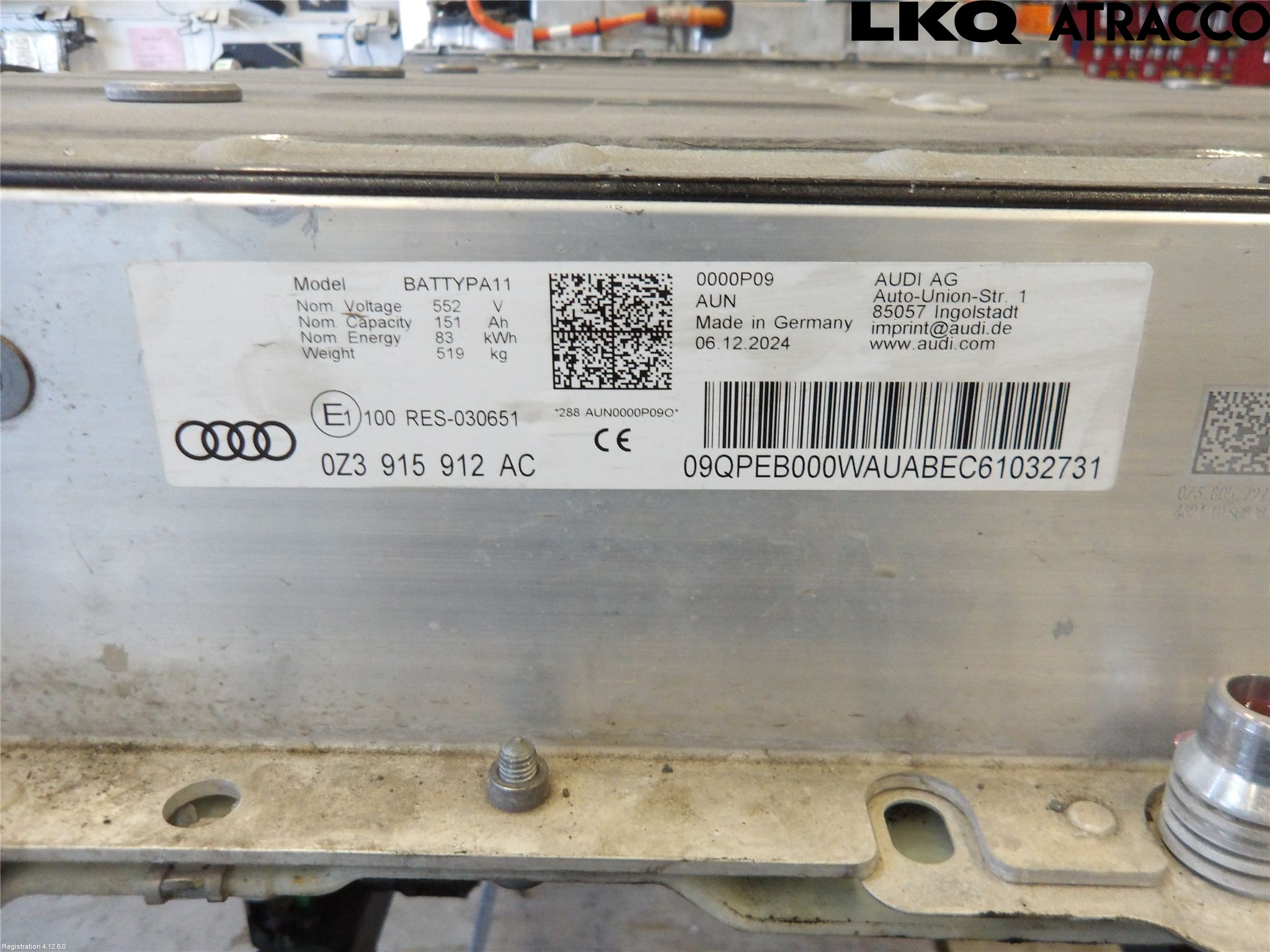 Audi Q6 E-TRON CN 24- Batteri Högspänning