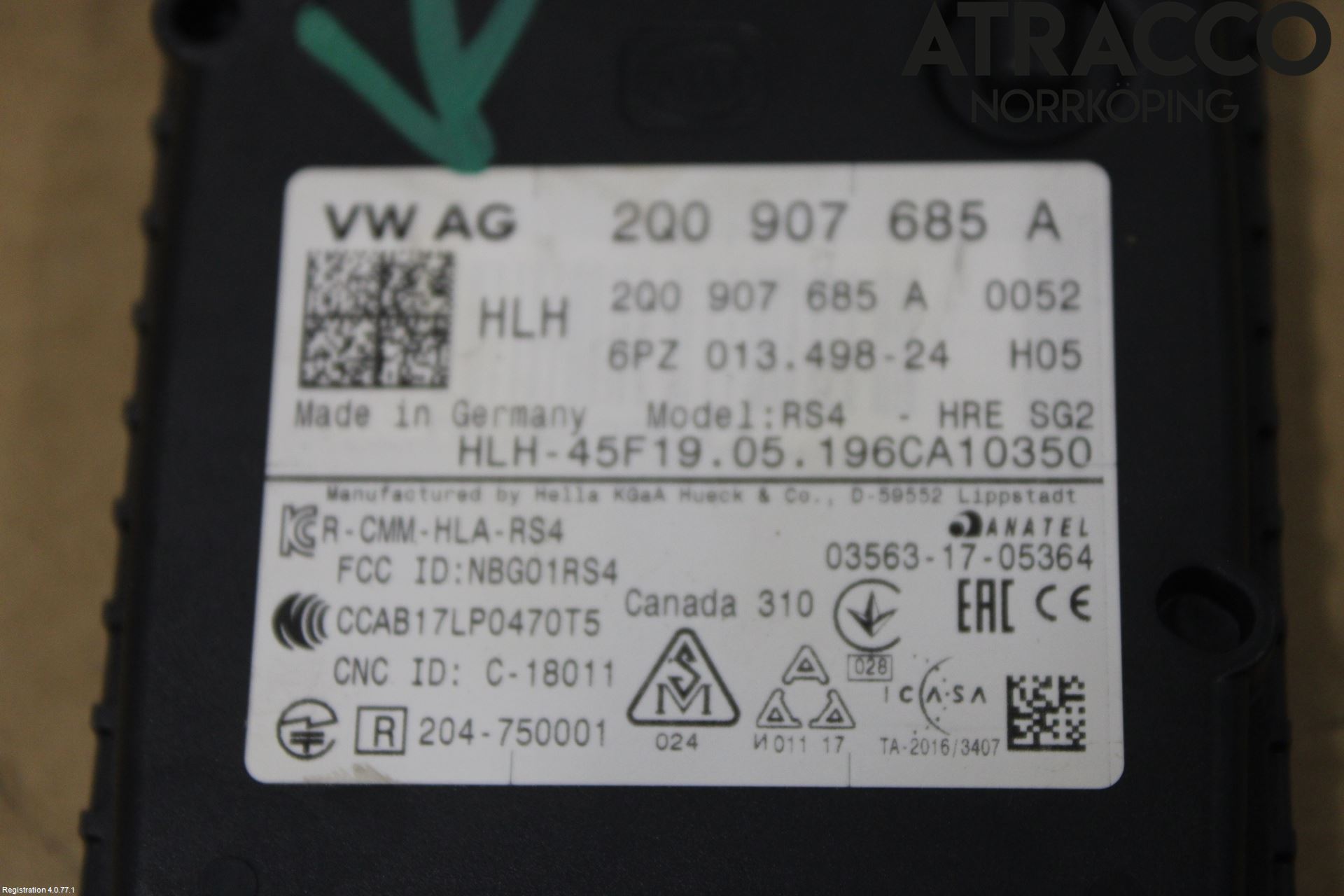 Volkswagen VW T-CROSS 19- Sensor Aktivt Kollisionsskydd