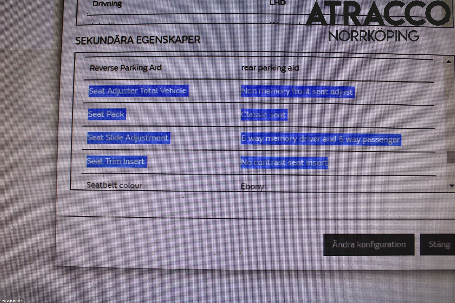 Jaguar XF 08-15 Inredning Stol Fram Hö