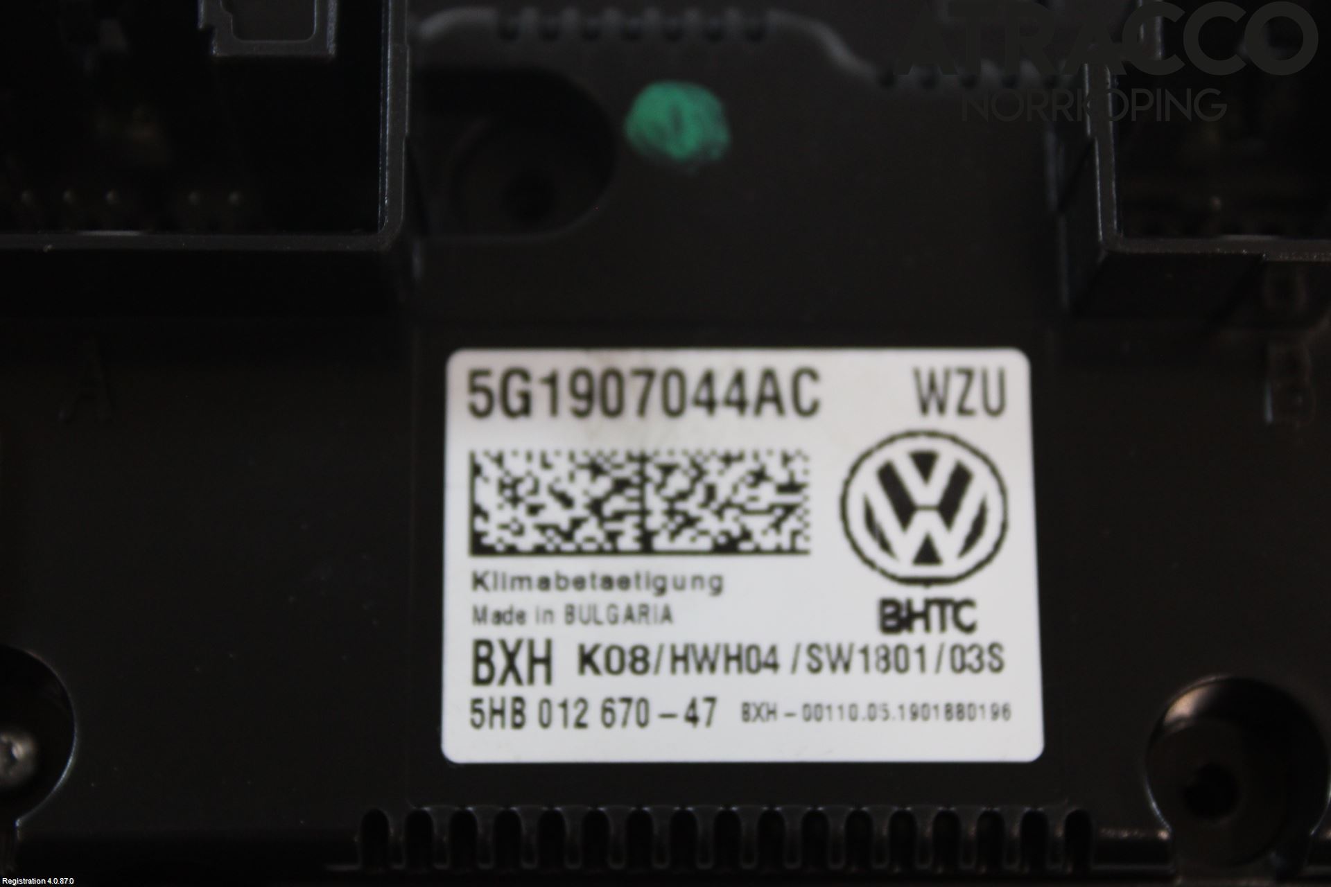 Volkswagen VW GOLF / E-GOLF VII 13-20 Värmereglage