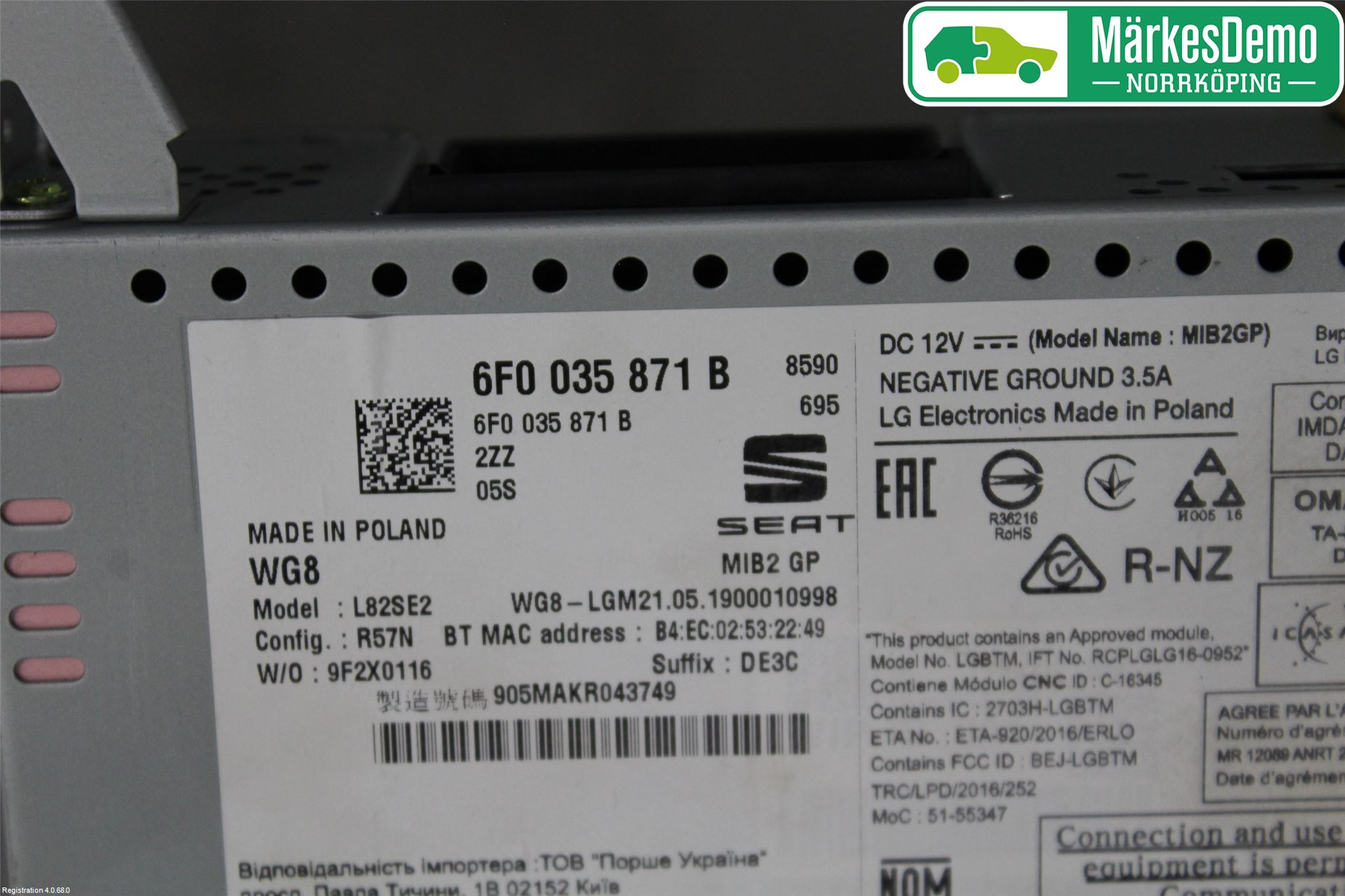 Seat ARONA Cd Radio - Multimediapanel