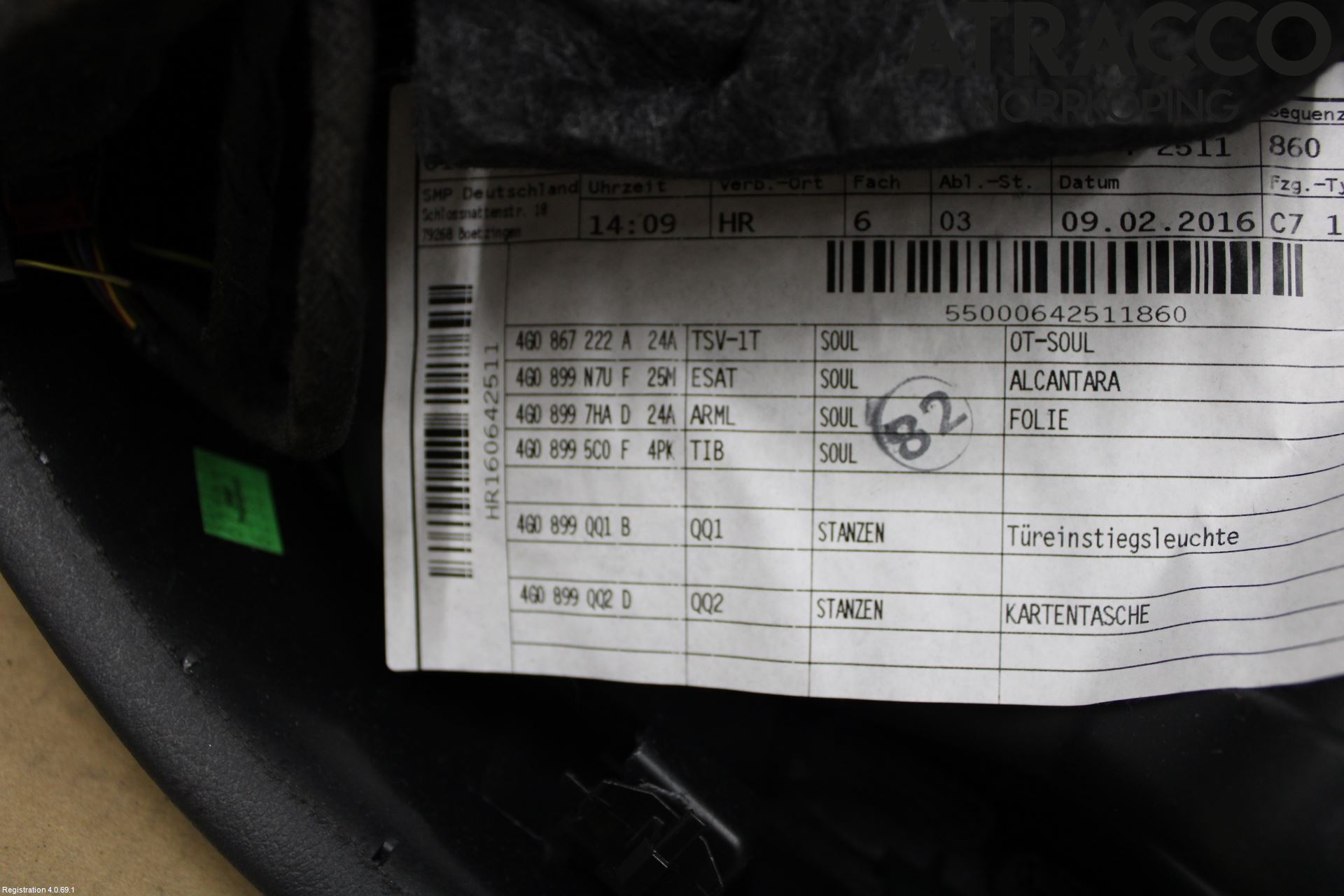 Audi A6 ALLROAD 12-18 Dörrklädsel Hö