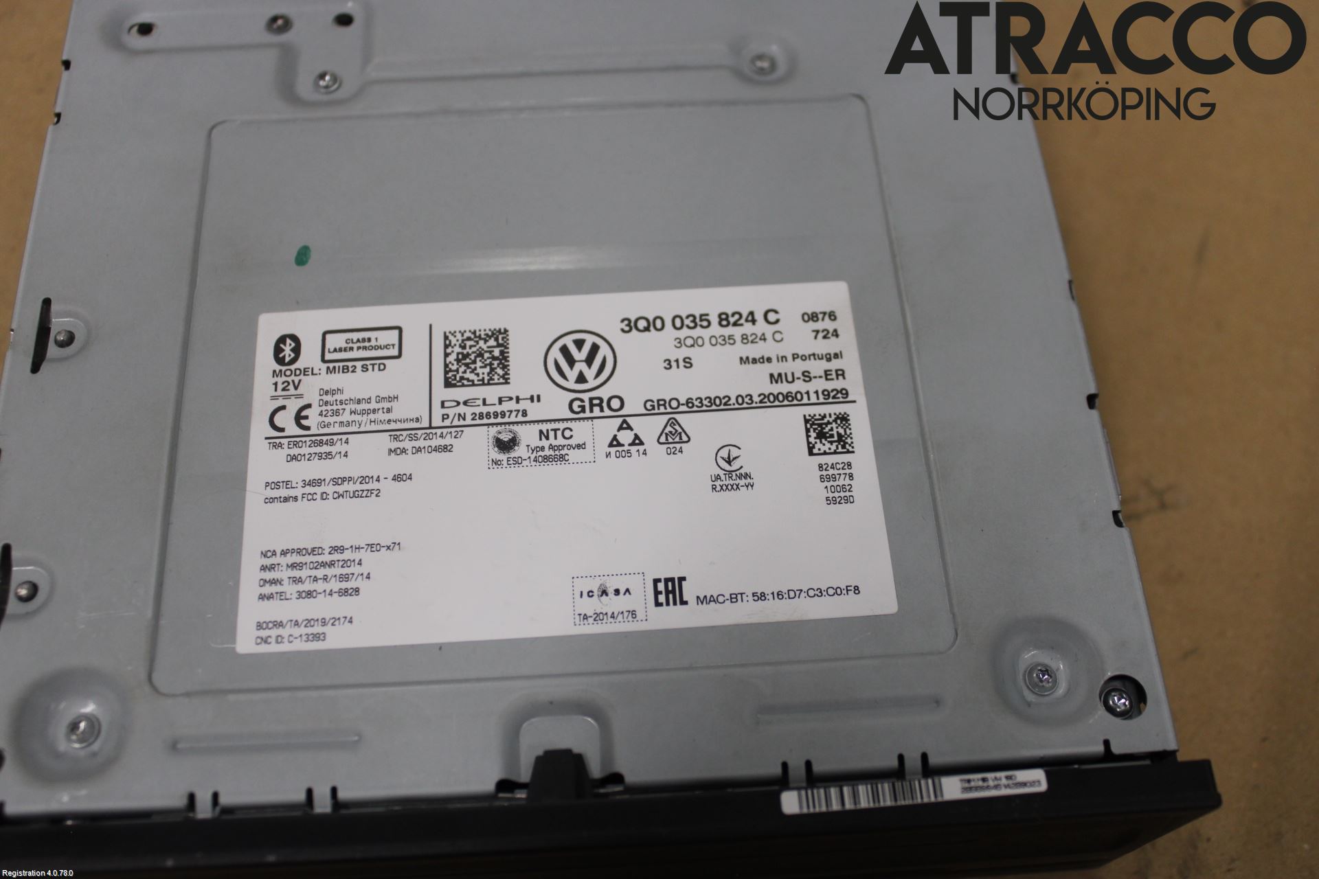 Volkswagen VW GOLF / E-GOLF VII 13-20 Cd Radio - Multimediapanel