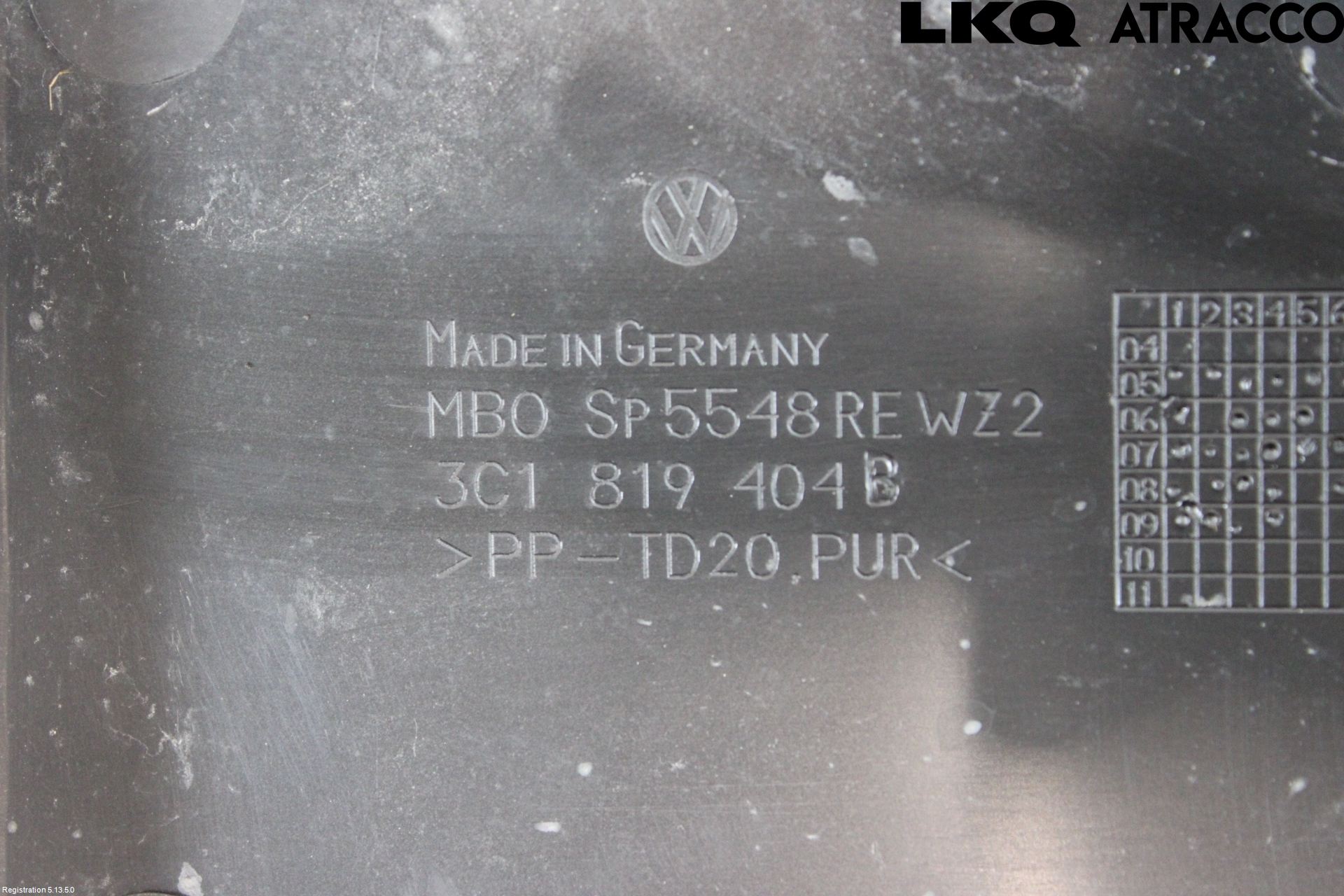 Volkswagen VW PASSAT 05-11 Torpedplåt-Torpedplast