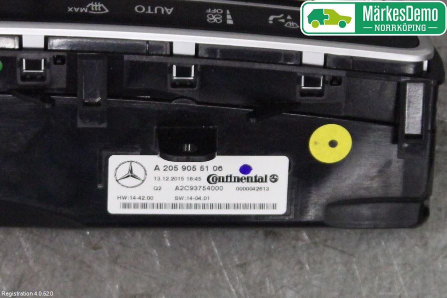 Mercedes-Benz MB C-KLASS (W205) 14-21 Värmereglage